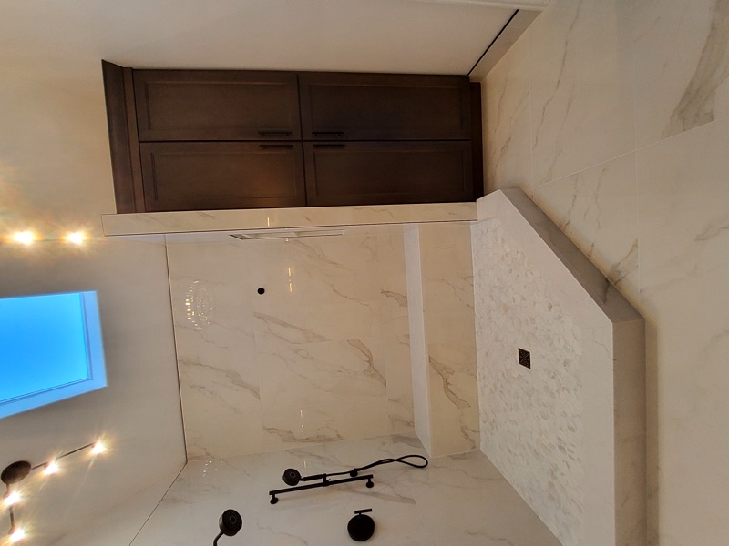 Luxury master bathroom renovation with freestanding tub near Orland Park